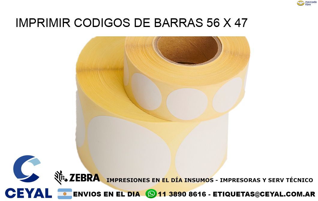 IMPRIMIR CODIGOS DE BARRAS 56 x 47