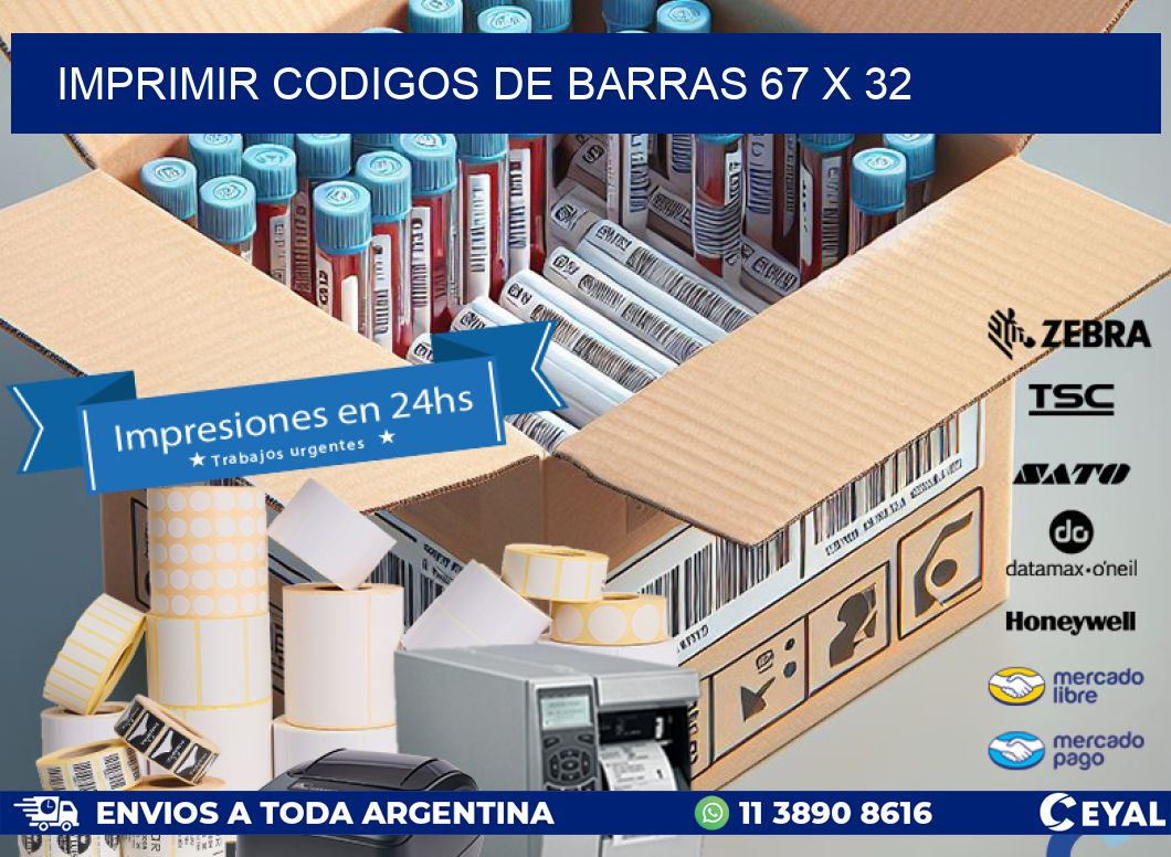 IMPRIMIR CODIGOS DE BARRAS 67 x 32