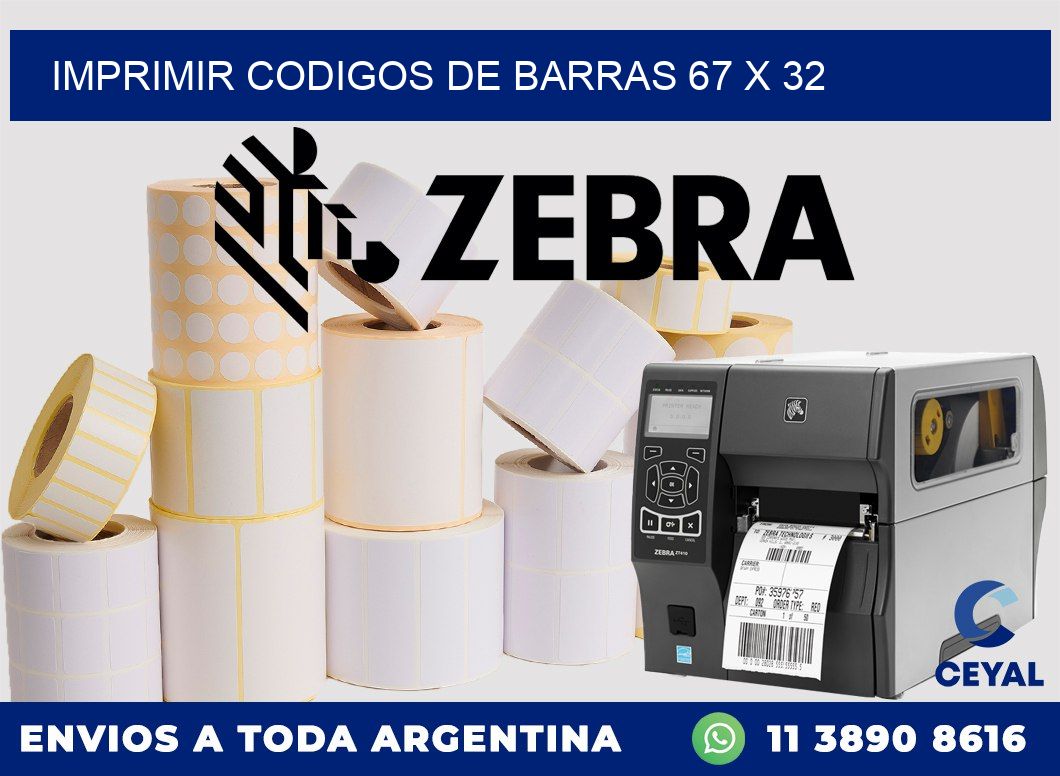 IMPRIMIR CODIGOS DE BARRAS 67 x 32