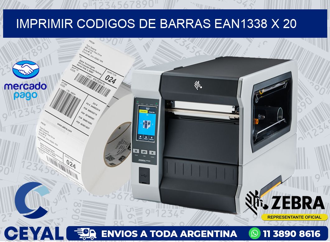 IMPRIMIR CODIGOS DE BARRAS EAN1338 x 20