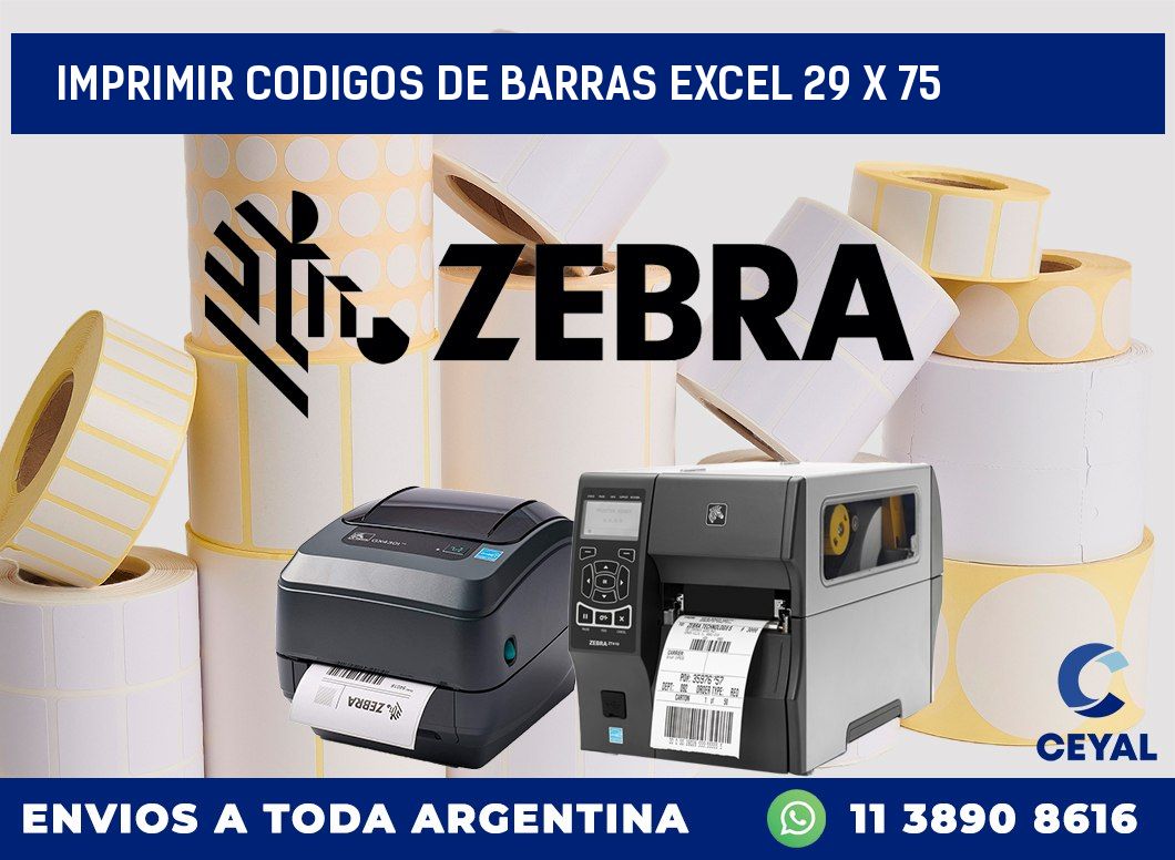 IMPRIMIR CODIGOS DE BARRAS EXCEL 29 x 75