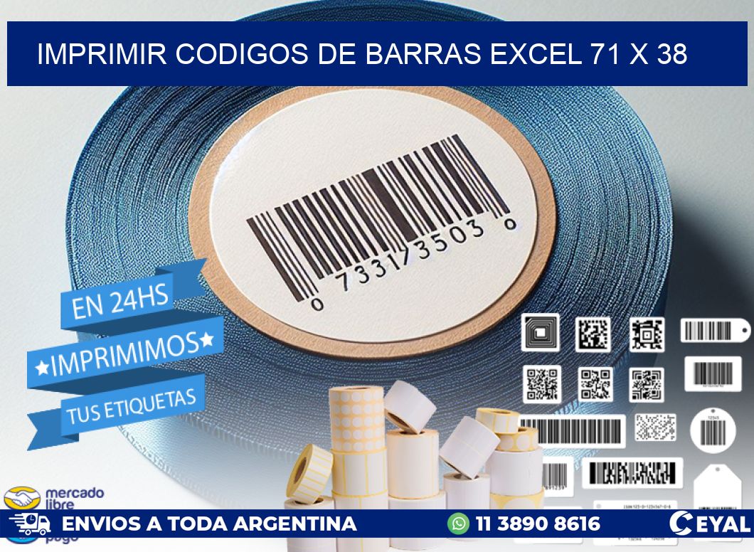 IMPRIMIR CODIGOS DE BARRAS EXCEL 71 x 38