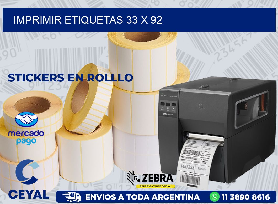 IMPRIMIR ETIQUETAS 33 x 92