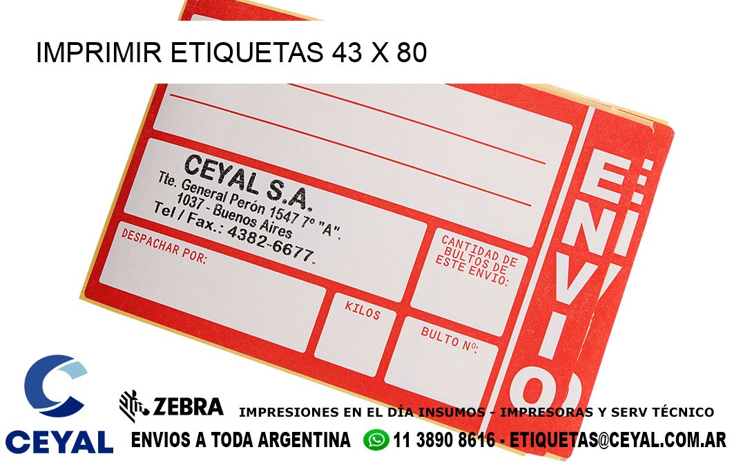 IMPRIMIR ETIQUETAS 43 x 80