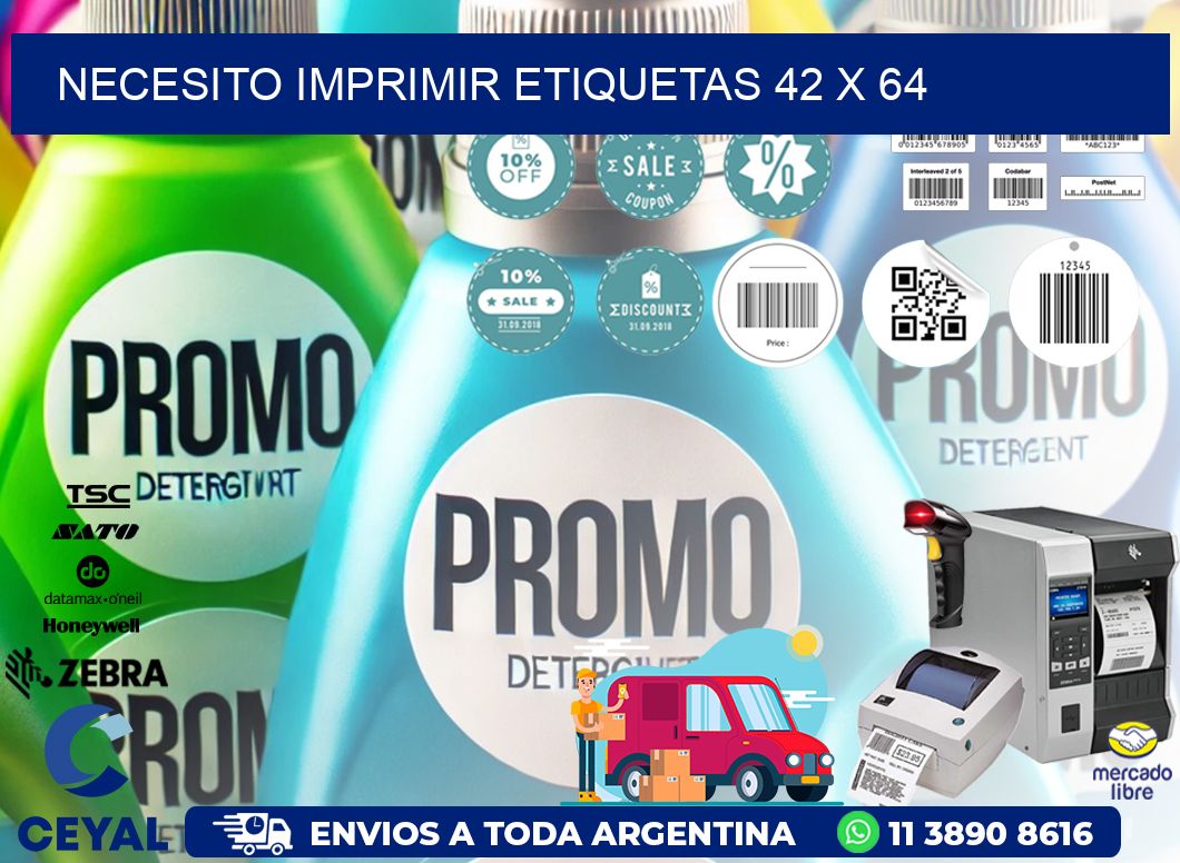 NECESITO IMPRIMIR ETIQUETAS 42 x 64