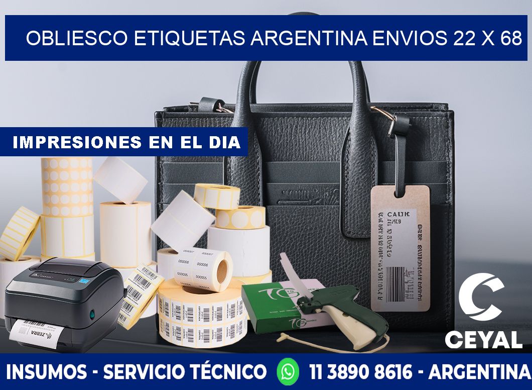 OBLIESCO ETIQUETAS ARGENTINA ENVIOS 22 x 68