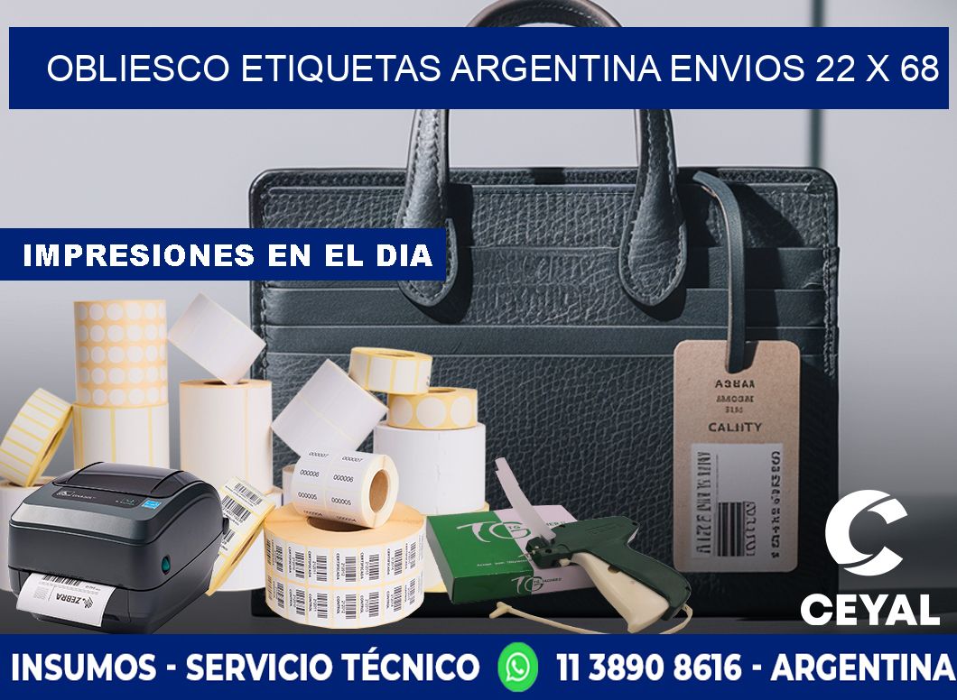 OBLIESCO ETIQUETAS ARGENTINA ENVIOS 22 x 68