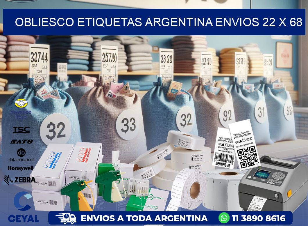 OBLIESCO ETIQUETAS ARGENTINA ENVIOS 22 x 68