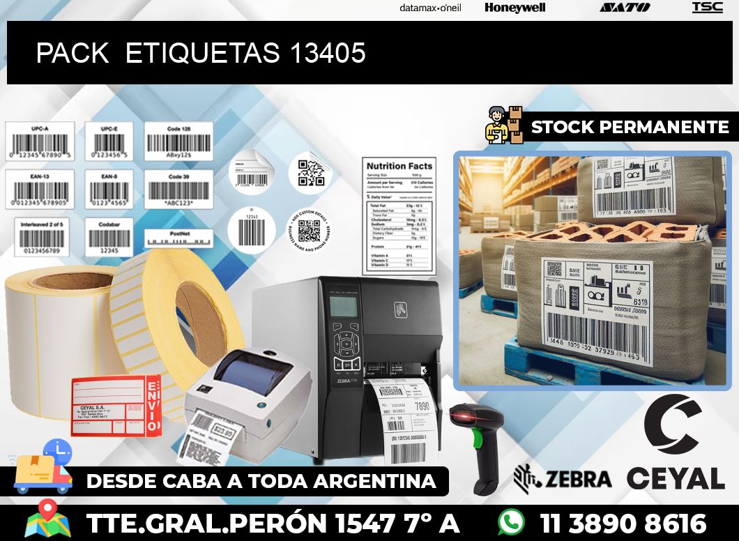 PACK  ETIQUETAS 13405