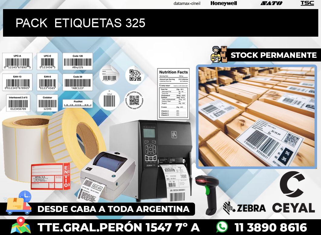 PACK  ETIQUETAS 325