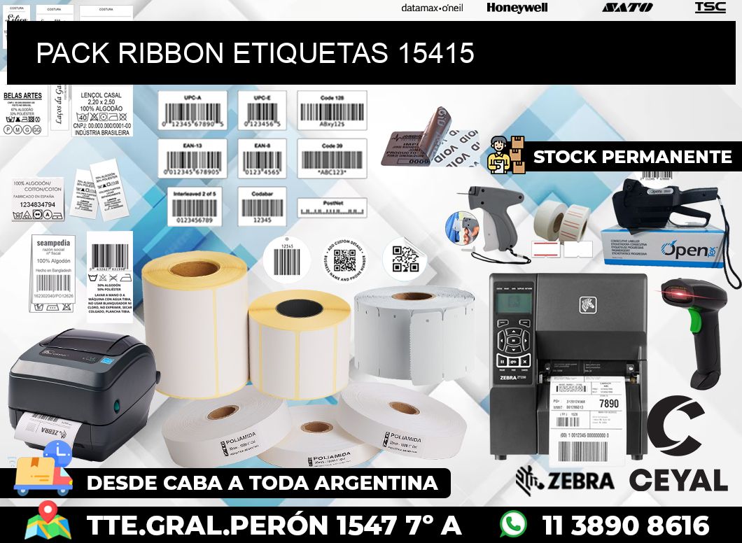 PACK RIBBON ETIQUETAS 15415
