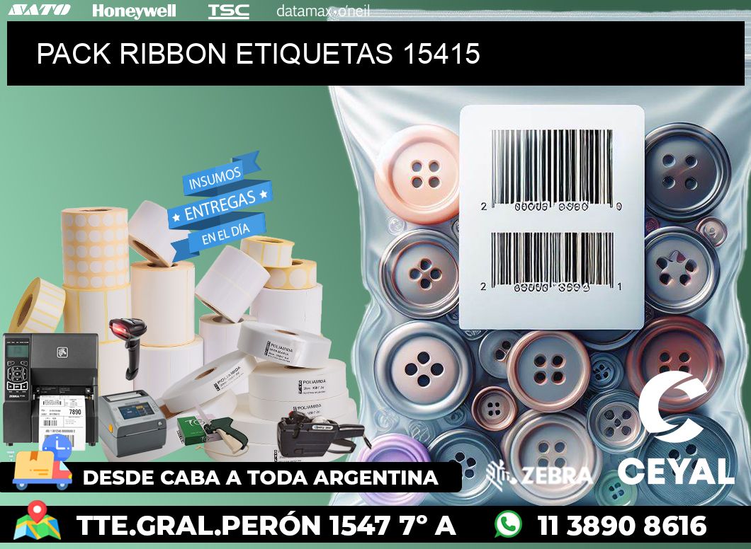 PACK RIBBON ETIQUETAS 15415