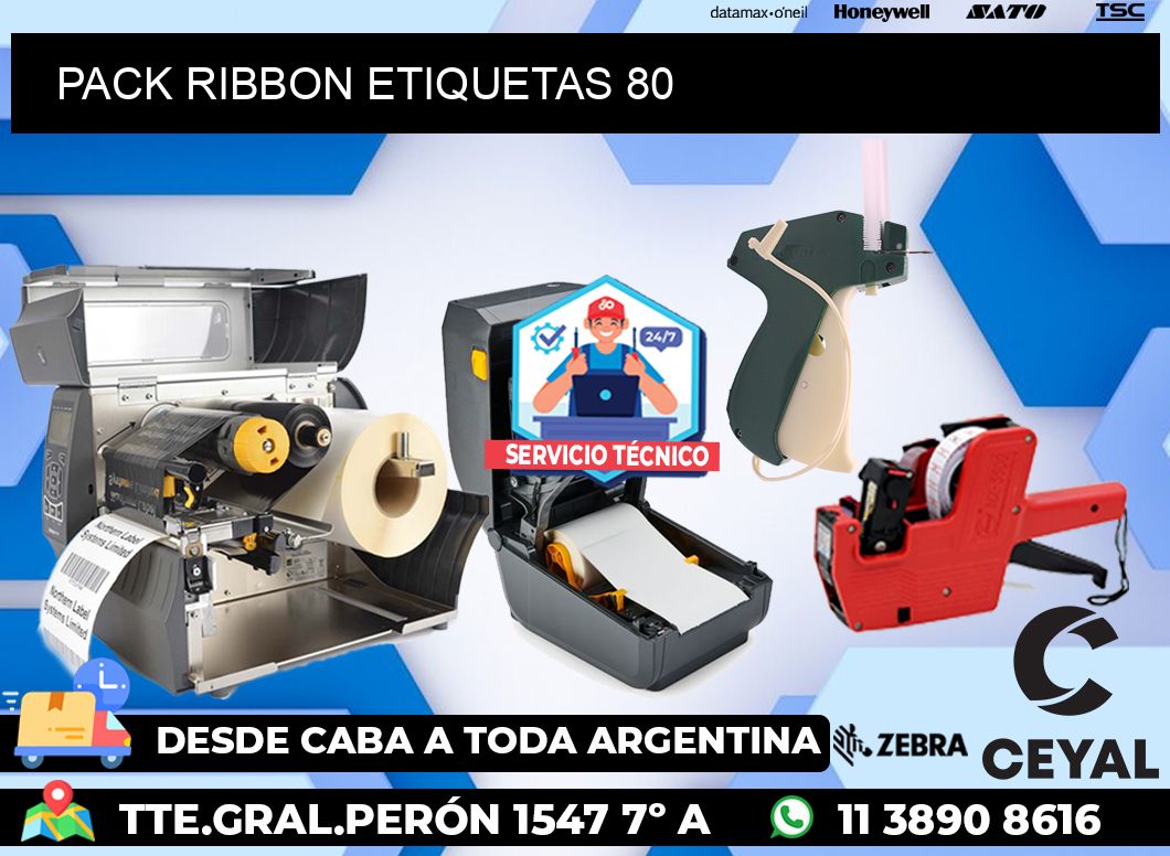 PACK RIBBON ETIQUETAS 80