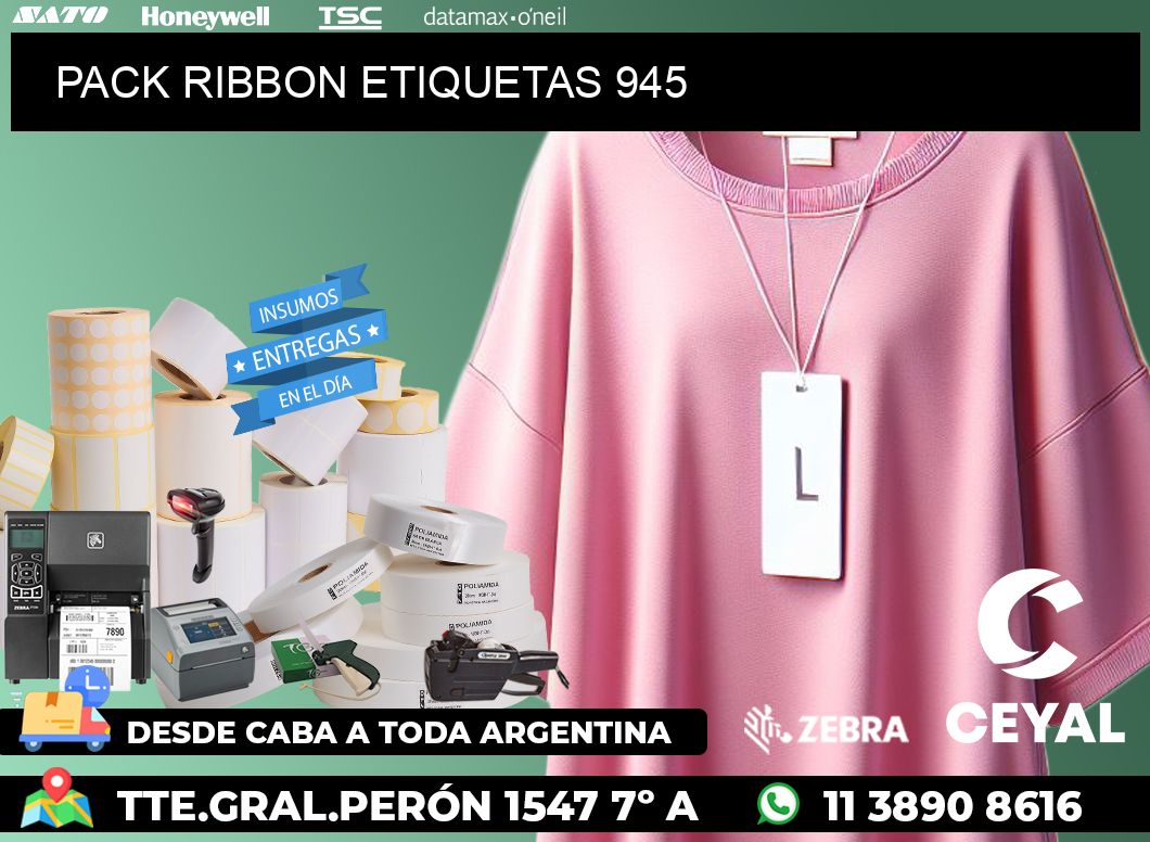 PACK RIBBON ETIQUETAS 945