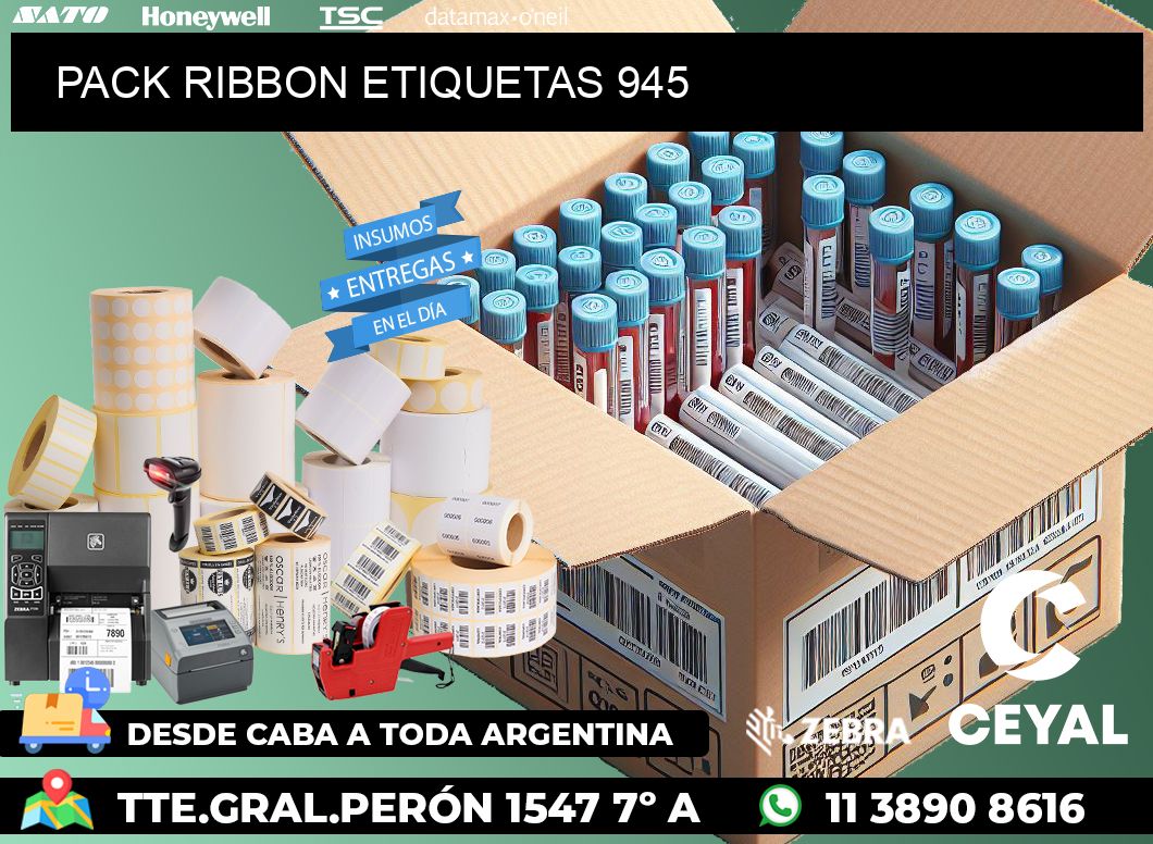 PACK RIBBON ETIQUETAS 945