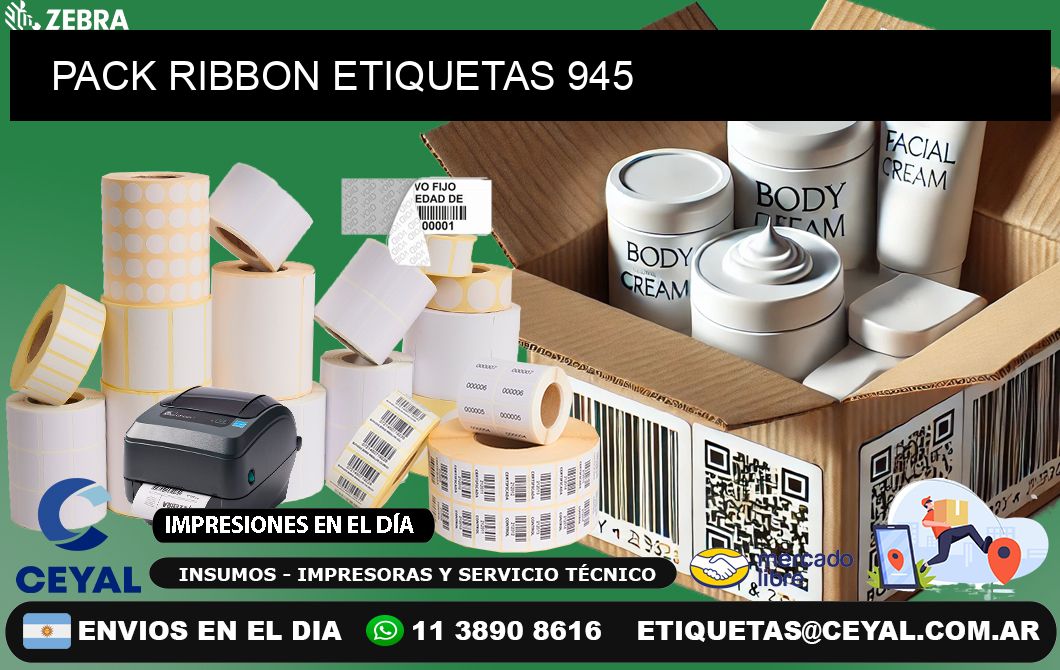 PACK RIBBON ETIQUETAS 945