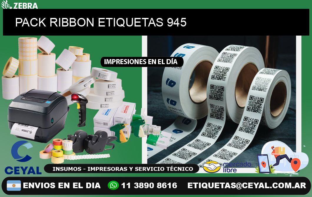 PACK RIBBON ETIQUETAS 945