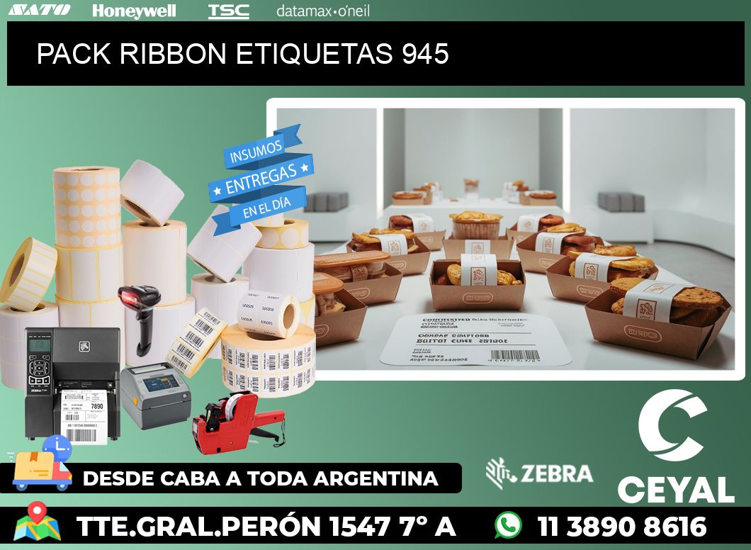 PACK RIBBON ETIQUETAS 945