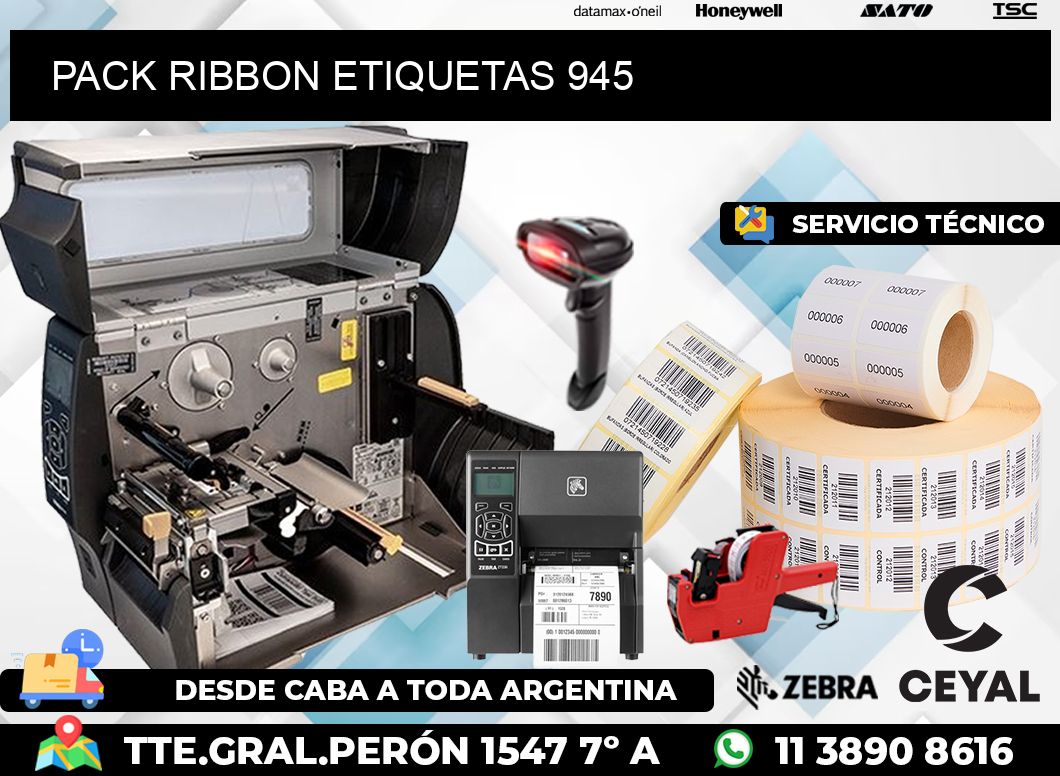 PACK RIBBON ETIQUETAS 945