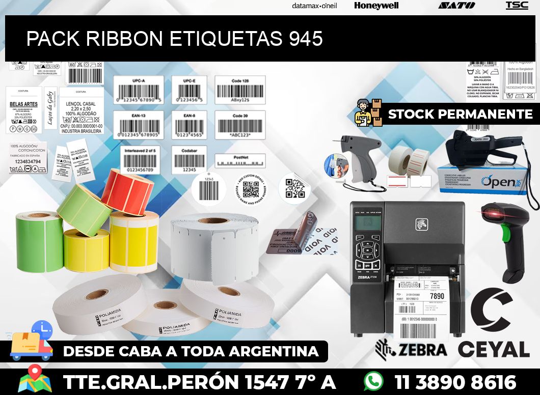 PACK RIBBON ETIQUETAS 945