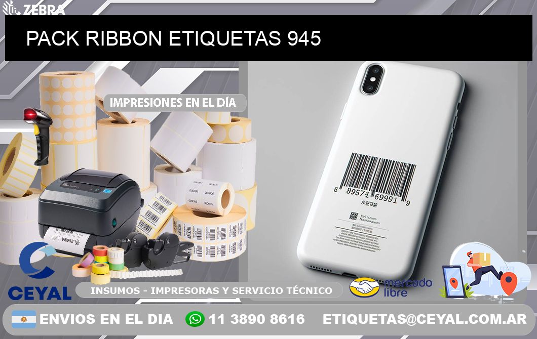 PACK RIBBON ETIQUETAS 945