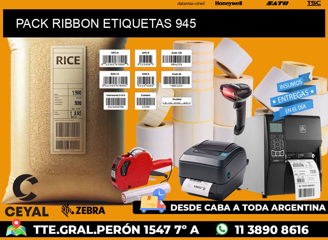 PACK RIBBON ETIQUETAS 945