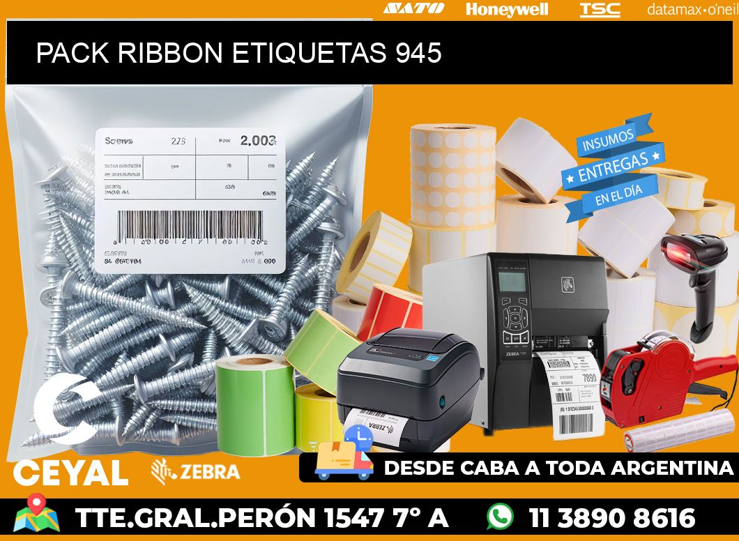 PACK RIBBON ETIQUETAS 945