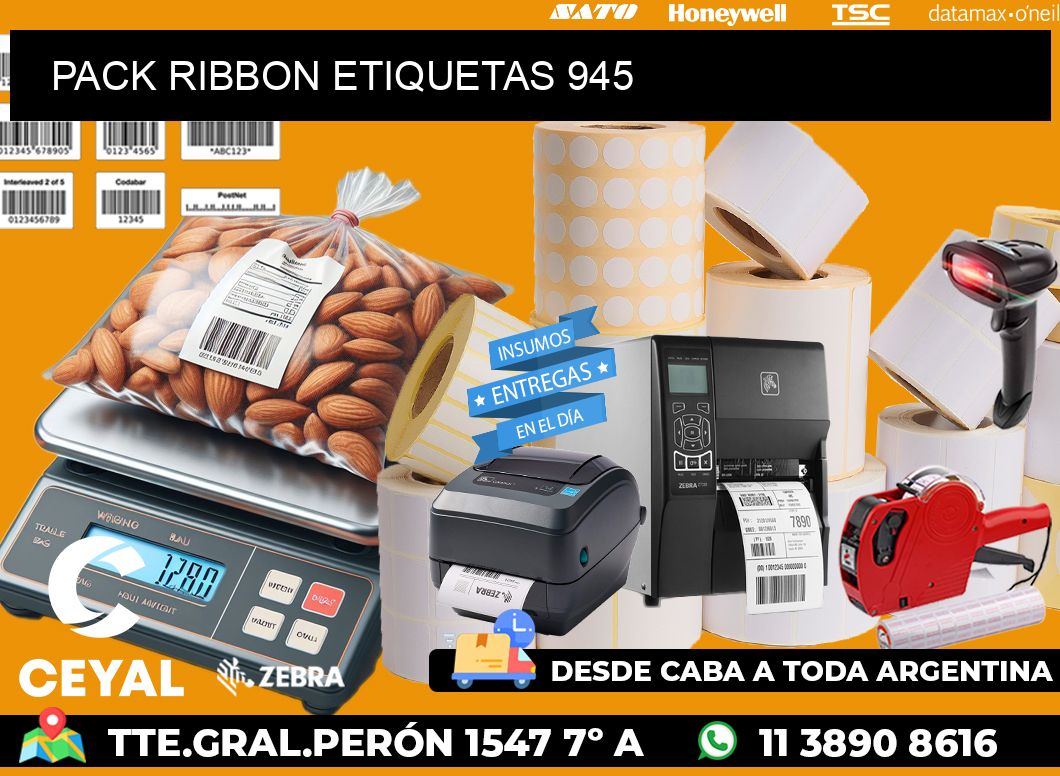 PACK RIBBON ETIQUETAS 945