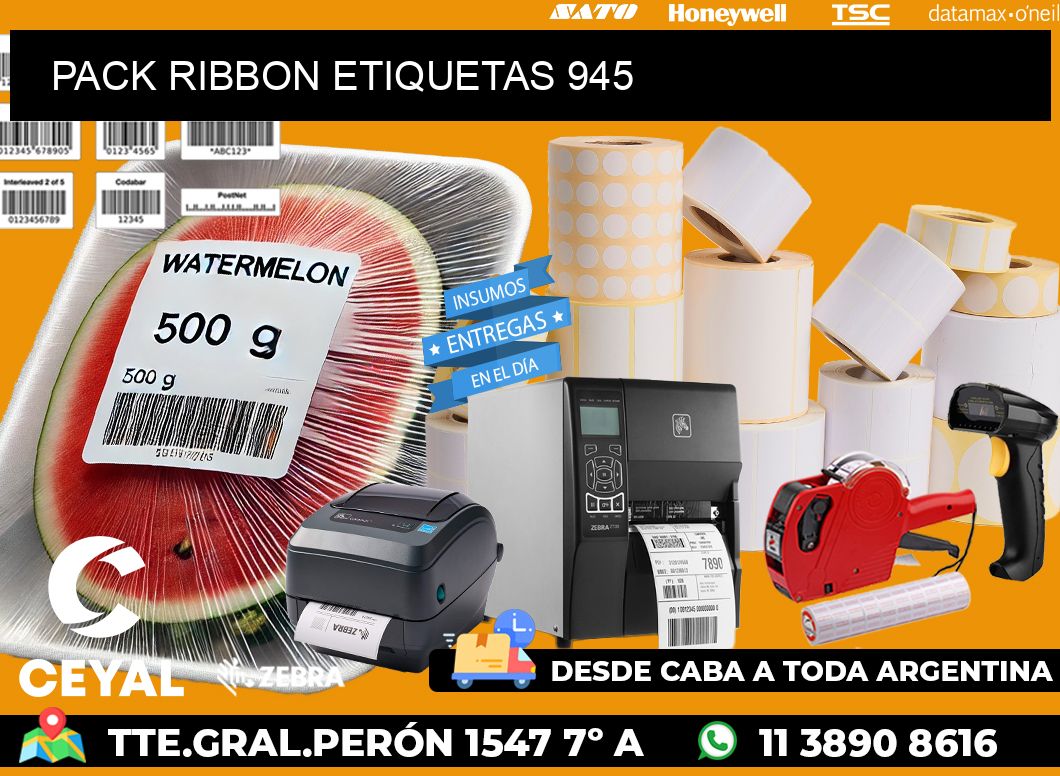 PACK RIBBON ETIQUETAS 945