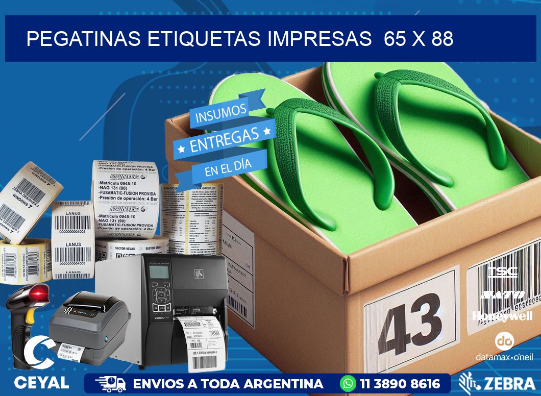 PEGATINAS ETIQUETAS IMPRESAS  65 x 88