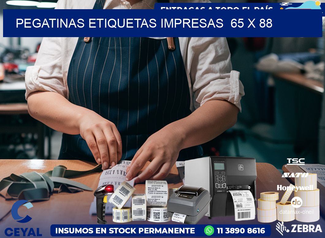 PEGATINAS ETIQUETAS IMPRESAS  65 x 88