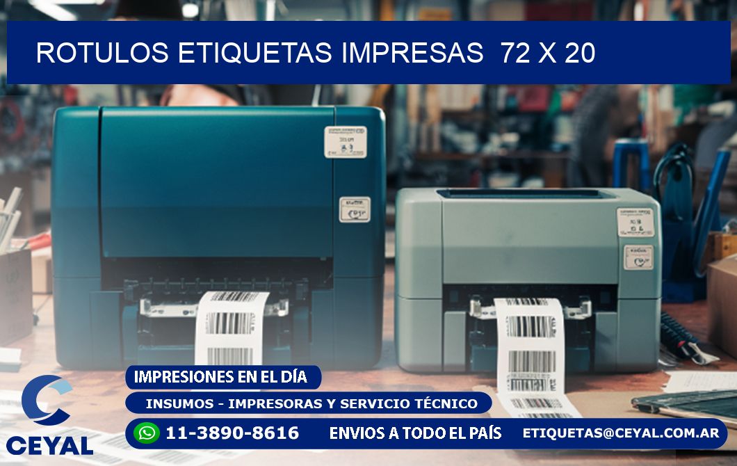 ROTULOS ETIQUETAS IMPRESAS  72 x 20