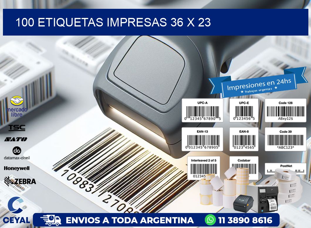 100 ETIQUETAS IMPRESAS 36 x 23