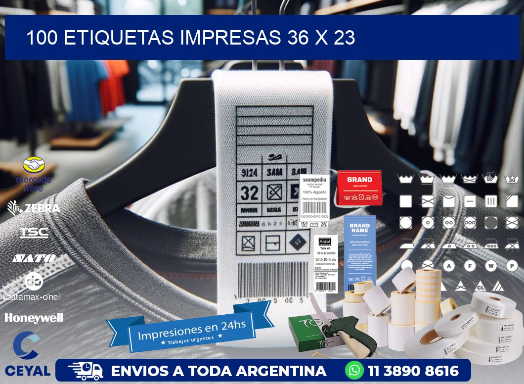 100 ETIQUETAS IMPRESAS 36 x 23