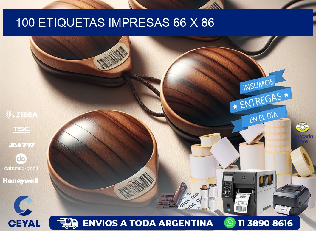 100 ETIQUETAS IMPRESAS 66 x 86