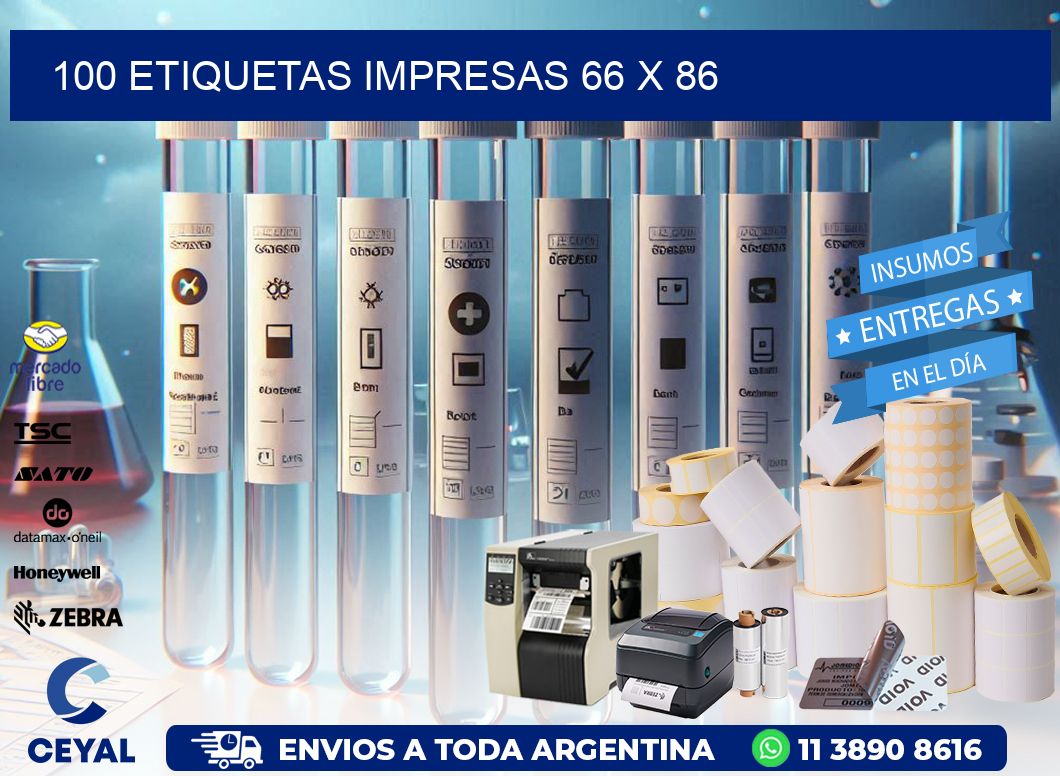 100 ETIQUETAS IMPRESAS 66 x 86