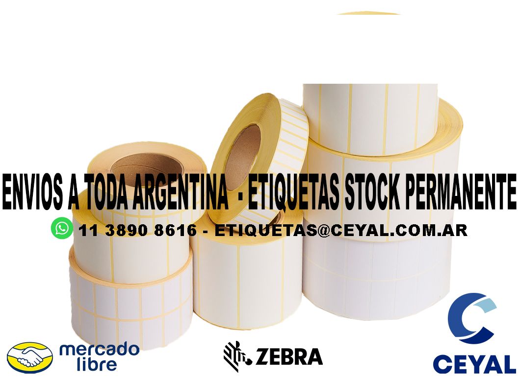 15 ROLLOS  ETIQUETAS DE PAPEL TERMICO 23 x 92 X 3000 UNIDADES