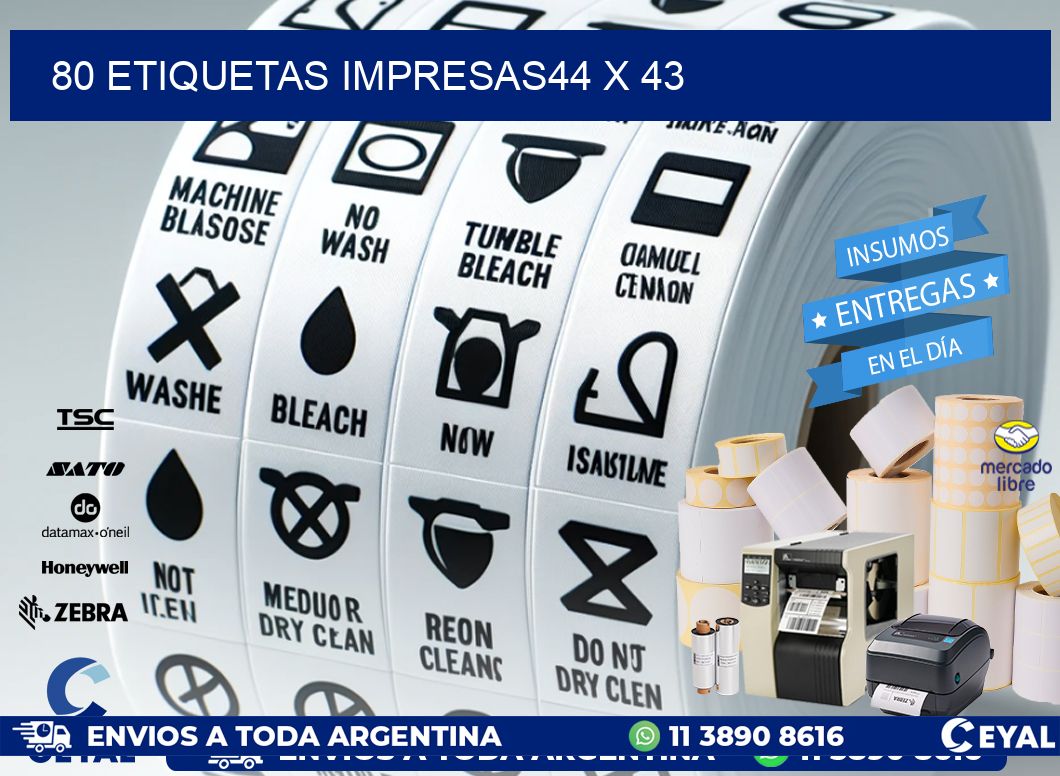 80 ETIQUETAS IMPRESAS44 x 43