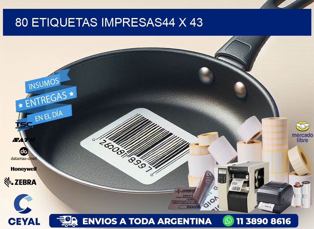 80 ETIQUETAS IMPRESAS44 x 43