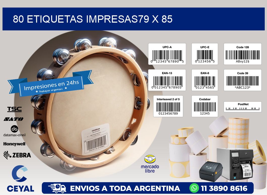 80 ETIQUETAS IMPRESAS79 x 85