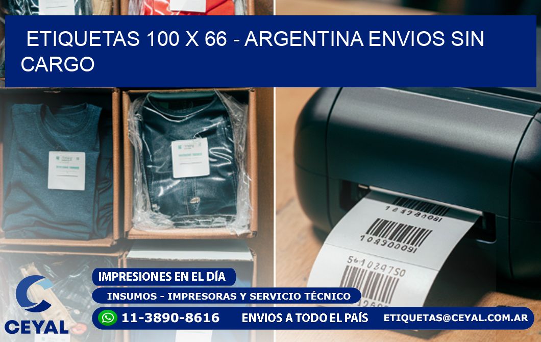 ETIQUETAS 100 x 66 - ARGENTINA ENVIOS SIN CARGO