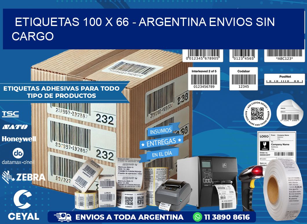 ETIQUETAS 100 x 66 - ARGENTINA ENVIOS SIN CARGO