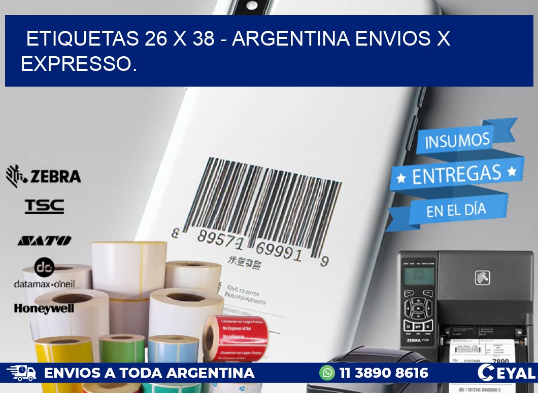 ETIQUETAS 26 x 38 - ARGENTINA ENVIOS X EXPRESSO.