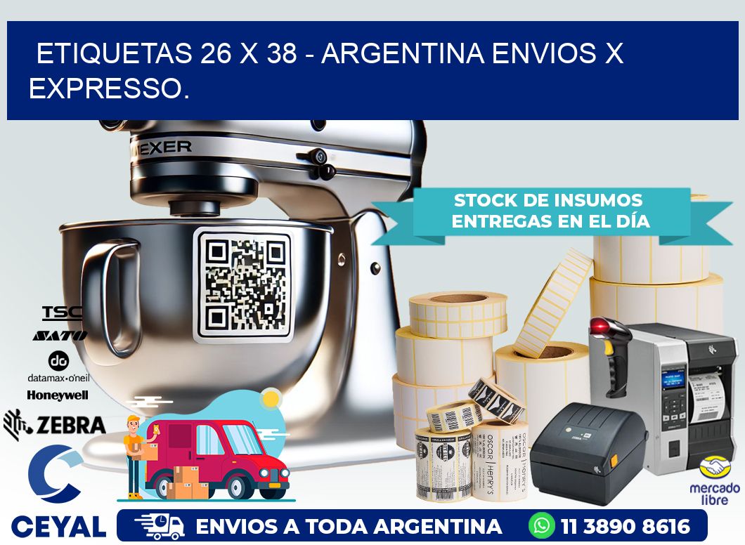 ETIQUETAS 26 x 38 – ARGENTINA ENVIOS X EXPRESSO.