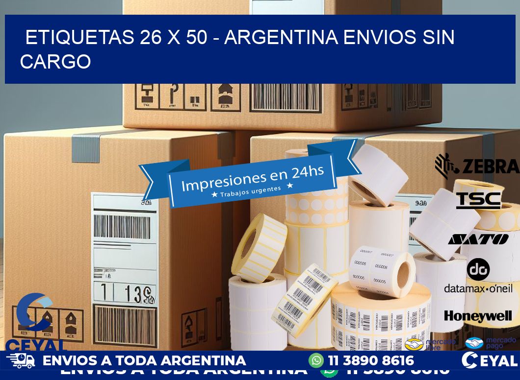 ETIQUETAS 26 x 50 - ARGENTINA ENVIOS SIN CARGO