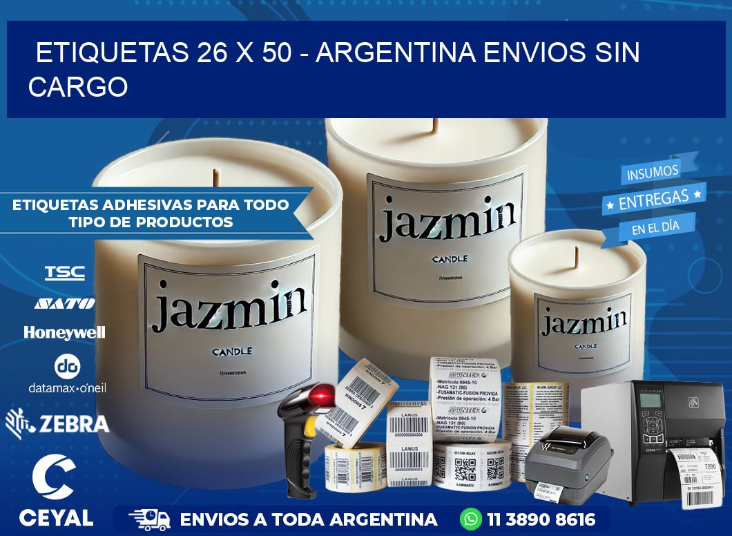 ETIQUETAS 26 x 50 - ARGENTINA ENVIOS SIN CARGO