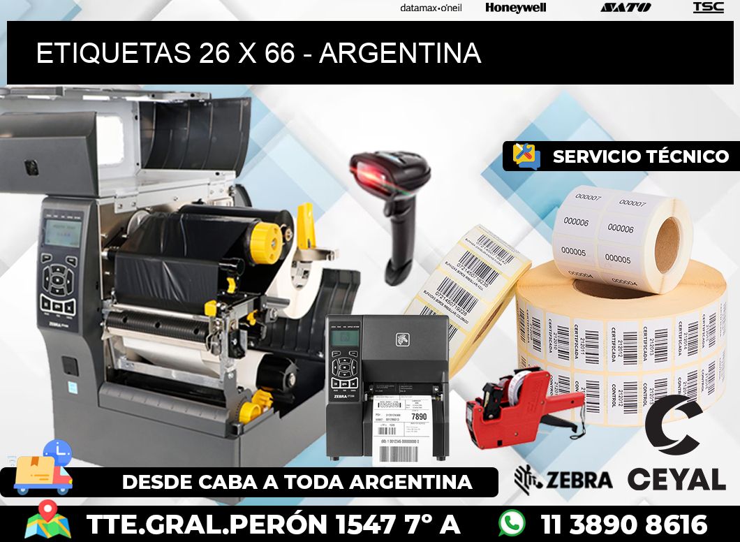 ETIQUETAS 26 x 66 - ARGENTINA