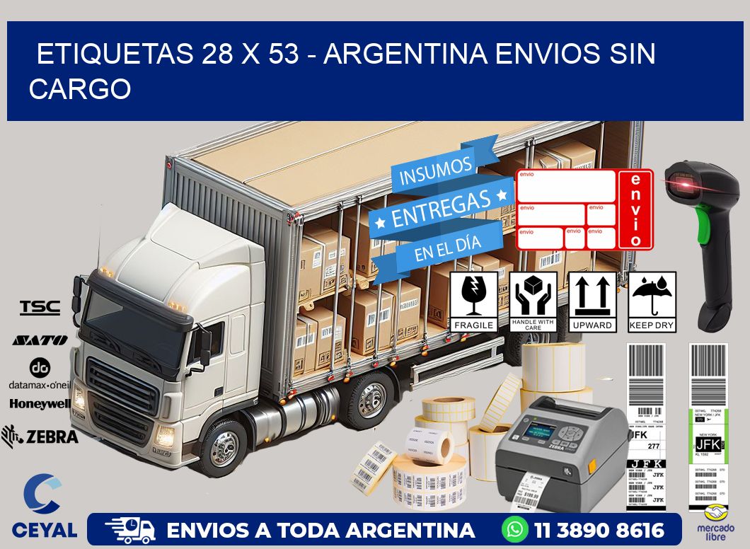 ETIQUETAS 28 x 53 - ARGENTINA ENVIOS SIN CARGO