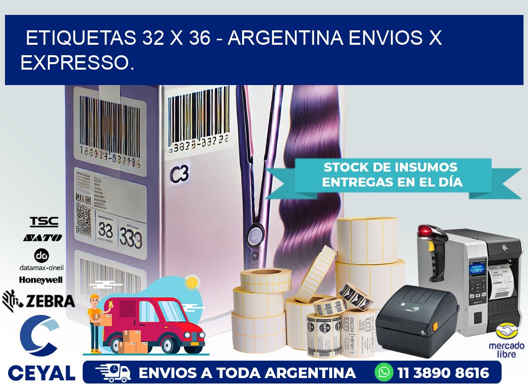 ETIQUETAS 32 x 36 – ARGENTINA ENVIOS X EXPRESSO.