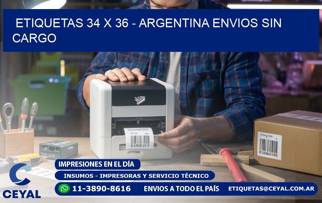 ETIQUETAS 34 x 36 - ARGENTINA ENVIOS SIN CARGO